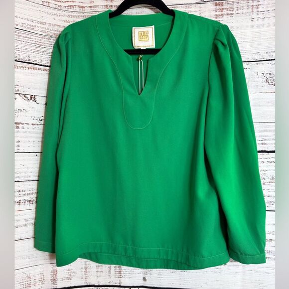 Emily McCarthy Tops - Emily McCarthy Top Womens Size Small long sleeve pop over kelly green Blouse New